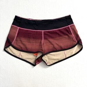 Lululemon Run Speed Shorts Simply Radiant Pink Paradise Black Stripe Print 6